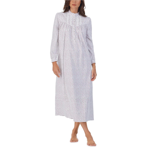 Womens Eileen West Cotton Flannel High Neck Long sleeve Gown