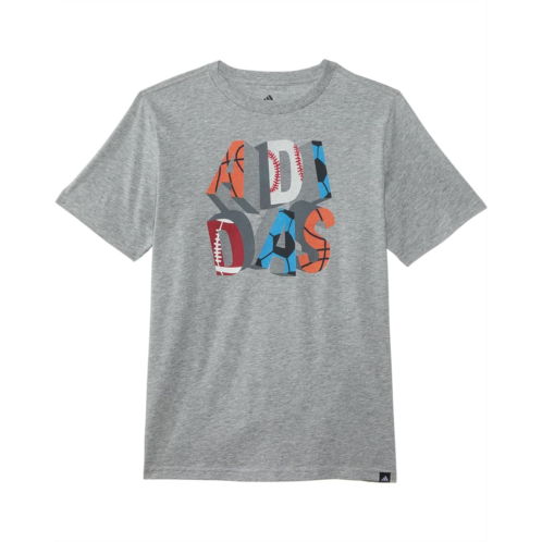 adidas Kids Lineage Dimension Heather Tee (Big Kids)