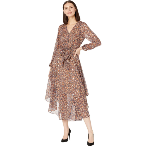 Vince Camuto Long Sleeve V-Neck Maxi Dress with Buttons