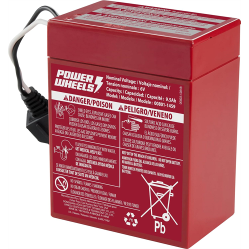 Power Wheels 6-Volt Red Rechargeable Replacement Battery for Fisher-Price Ride-On Preschool & Toddler Toy, Red