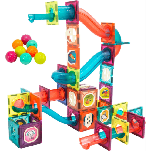 LTKFFFdp Magnetic Building Blocks STEM Educational Toys for Kids Ages 4-12, Ball Track and 3D Stacking Construction Set