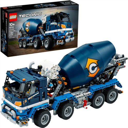 LEGO Technic Concrete Mixer Truck 42112 Building Kit, Kids Will Love Bringing The Construction Site to Life with This Cool Concrete Truck Toy Model Set (1,163 Pieces)