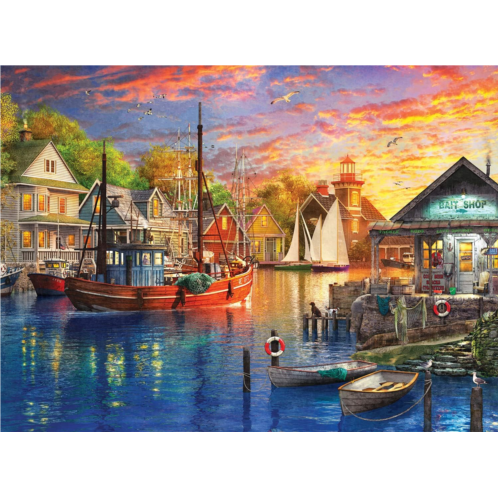 Buffalo Games - Dusk at The Harbor - 1000 Piece Jigsaw Puzzle for Adults Challenging Puzzle Perfect for Game Nights - 1000 Piece Finished Size is 26.75 x 19.75
