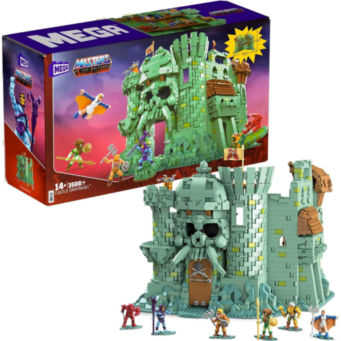 Mega Masters of The Universe Toy Building Set, Motu Castle Grayskull with 3508 Pieces, 6 Micro Action Figures and Accessories, for Collectors