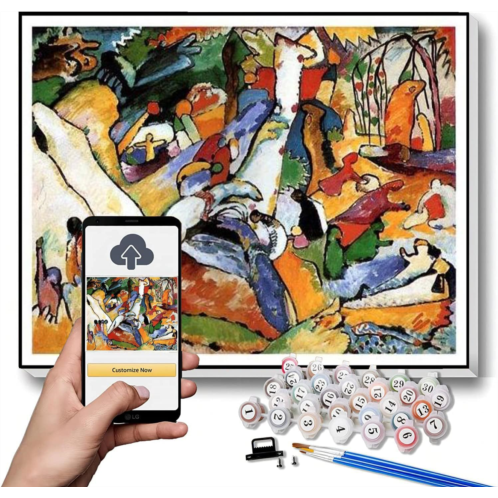 Hhydzq Paint by Numbers Kits for Adults and Kids Study to Composition Ii Painting by Wassily Kandinsky Arts Craft for Home Wall Decor