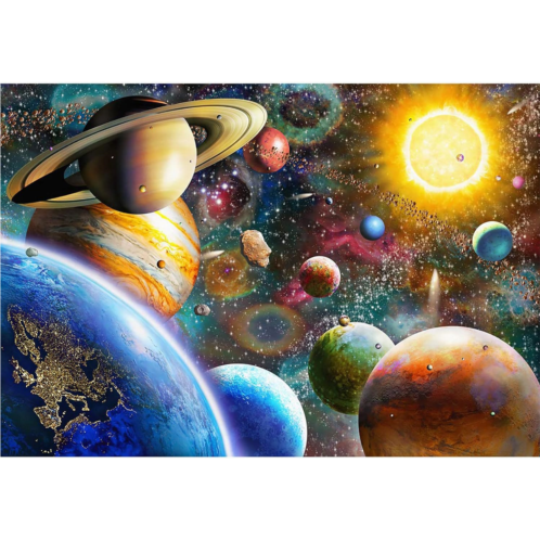 Nattork Jigsaw Puzzles 1000 Pieces for Adults, Families (Space Traveler, Solar System) Pieces Fit Together Perfectly