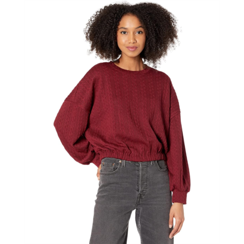 BCBGeneration Knit Long Sleeve Jacquard Top U1UX5T04