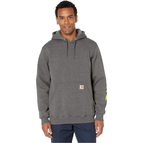 Mens Carhartt Midweight Signature Sleeve Logo Hooded Sweatshirt