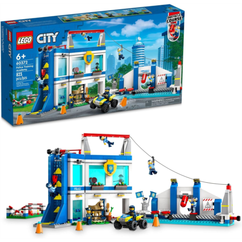 LEGO City Police Training Academy 60372, Station Playset with Obstacle Course, Horse Figure, Quad Bike Toy and 6 Officer Minifigures, for Kids Ages 6 Plus