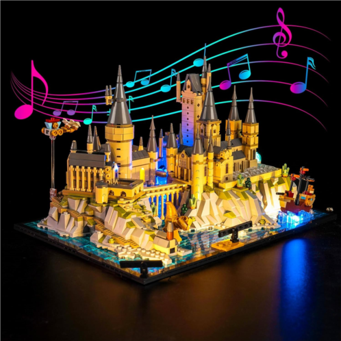 VONADO LED Light Kit for Lego Hogwarts Castle and Grounds 76419, Music Version Creative Lighting Set Accessories Compatible with Lego 76419 for Fans (Lights Only, No Models)