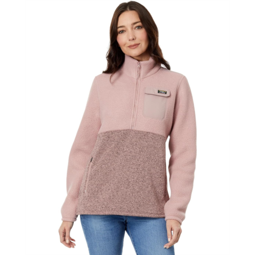 L.L.Bean Womens LLBean Sweater Fleece Sherpa Hybrid Color-Block