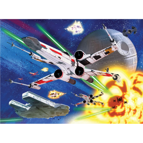 Buffalo Games Star Wars - X-Wing Assault - 100 Piece Jigsaw Puzzle for Families Challenging Puzzle Perfect for Family Time - 100 Piece Finished Size is 15.00 x 11.00