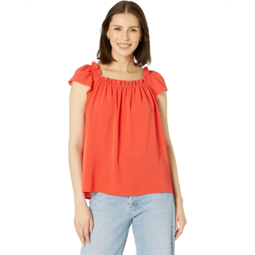 CeCe Short Sleeve Square Neck Blouse