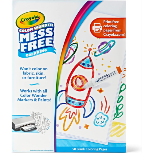 Crayola Color Wonder Mess Free Coloring, Blank Coloring Pages, 50 Count, Printable Page Refill Set