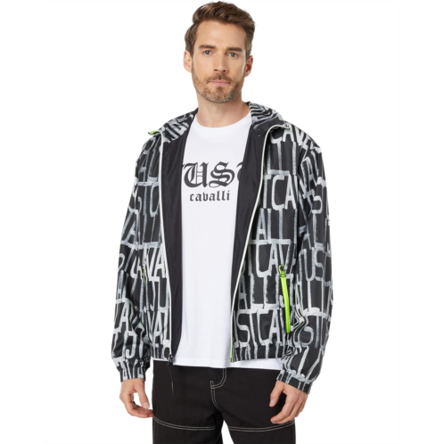 Just Cavalli Idenity Logo Print Nylon Bomber