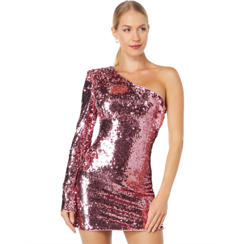 Womens Bardot One Shoulder Sequin Dress