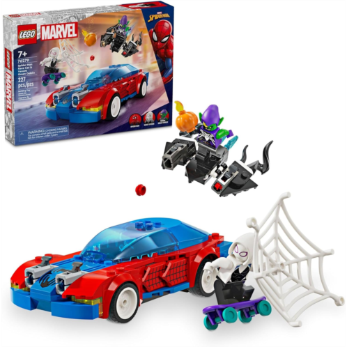 LEGO Marvel Spider-Man Race Car & Venom Green Goblin, Marvel Building Toy for Kids with Ghost-Spider Minifigure and Buildable Race Car Toy, Spider-Man Gift for Boys and Girls Ages