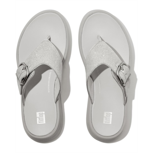 FitFlop F-Mode Buckle Shimmerlux Flatform Toe-Post Sandals