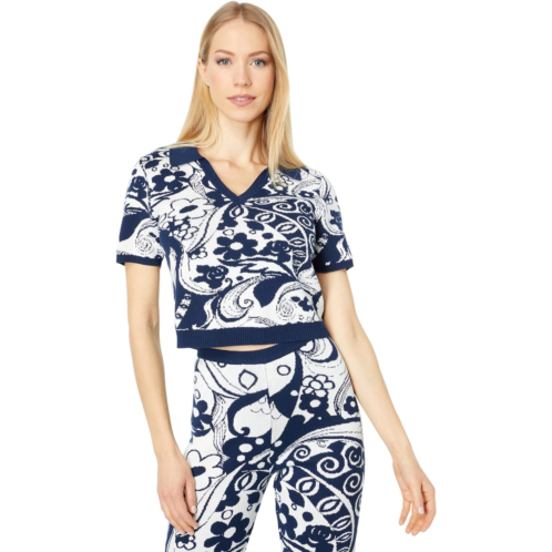WAYF Short Sleeve Cropped Polo Shirt