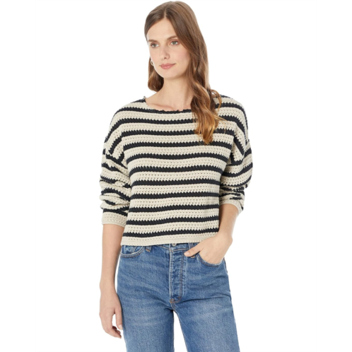 Lucky Brand Pointelle Stripe Sweater