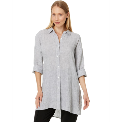 Womens Eileen Fisher Classic Collar Striped Shirt