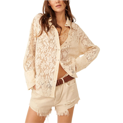 Womens Free People In Your Dreams Lace Buttondown