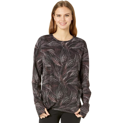 H Halston Long Sleeve Draped Front Pullover