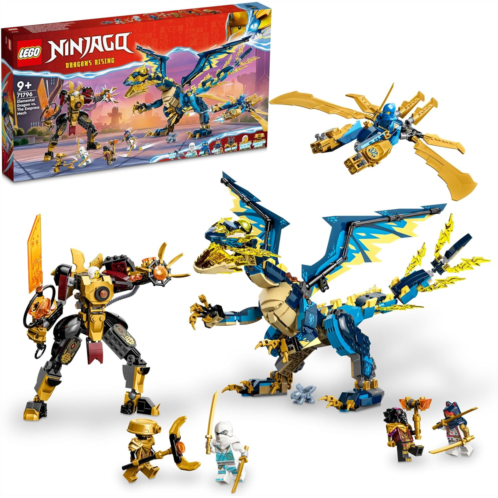 LEGO 71796 Ninjago Elemental Dragon Against Empress Mech Building Toy with Dragon Action Figure Flyer Ninja and 6 Minifigures Collectible Gift for Boys and Girls