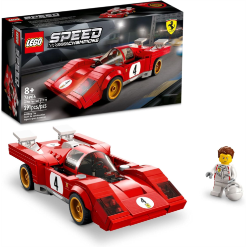 LEGO Speed Champions 1970 Ferrari 512 M 76906 Building Set - Sports Red Race Car Toy, Collectible Model Building Set with Racing Driver Minifigure, Gift for Grandchildren, Boys, Gi