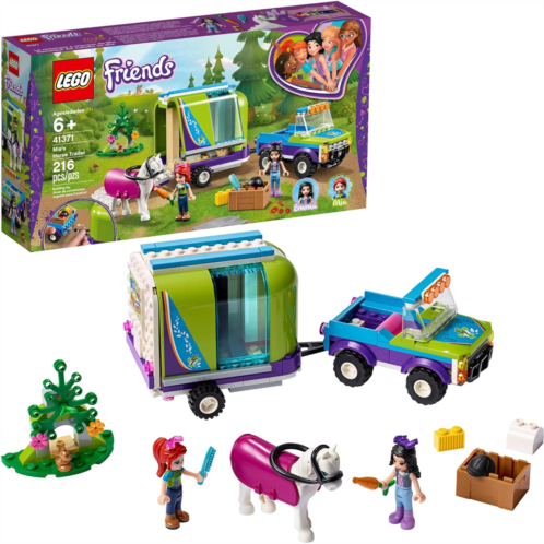 LEGO Friends Mias Horse Trailer 41371 Building Kit with Mia and Emma Mini Dolls Includes Toy Truck, Horse, and Rabbit for Creative Play (216 Pieces)