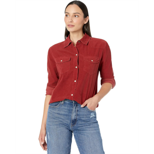 Womens Elliott Lauren Corduroy Snap Front Shirt with Western Details