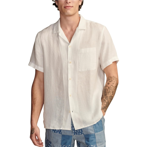 Lucky Brand Linen Camp Collar Short Sleeve Shirt