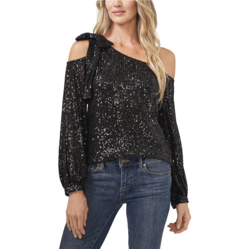 CeCe Sequin One Shoulder Top