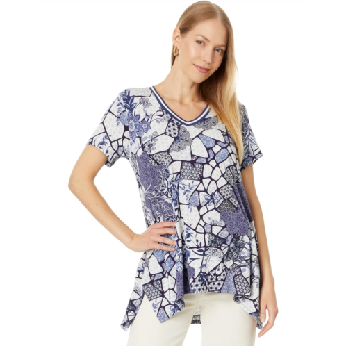 Womens Johnny Was The Janie Favorite Drape Tunic- Moonlight Glass