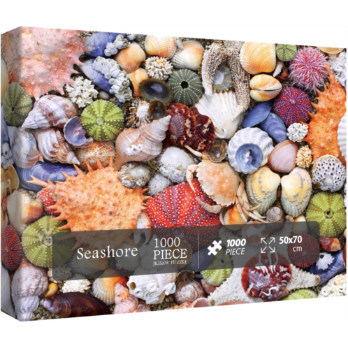 BBOLDIN Colorful Seashell Puzzle for Adult 1000 Piece, Ocean Beach Puzzle 1000 Pieces for Adult, Marine Jigsaw Puzzles Hawaii 1000 Piece for Adult