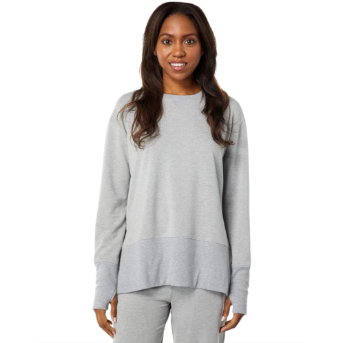 THRIVE SOCIETE Rib Crew Slit Sweatshirt