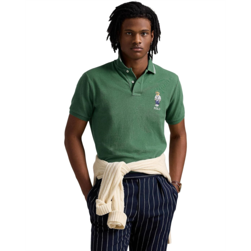 Mens Polo Ralph Lauren Custom Slim Polo Bear Mesh Polo Shirt