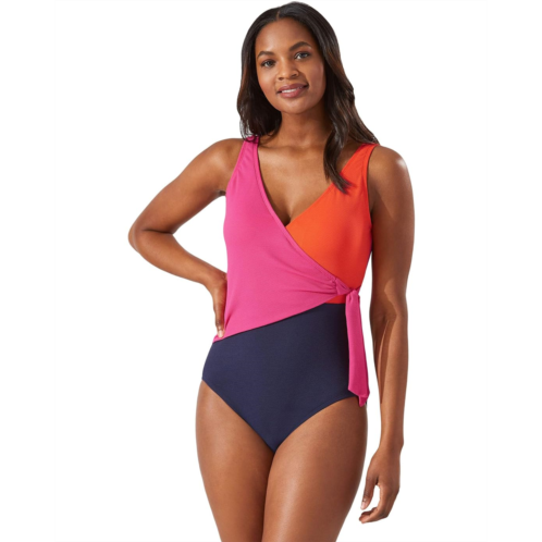 Womens Tommy Bahama Island Cays Color-Block One-Piece
