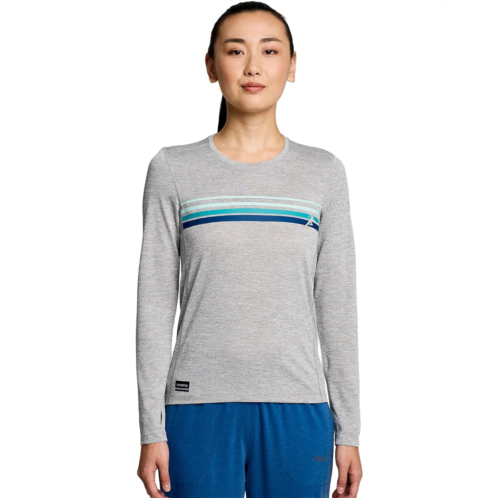 Womens Saucony Stopwatch Graphic Long Sleeve