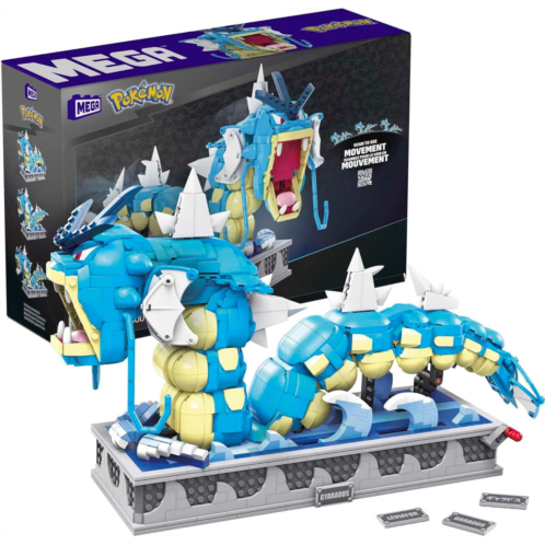 MEGA Pokemon Building Toys For Adults, Motion Gyarados With 2186 Pieces, Moving Mouth And Tail, Gift Idea For Collectors