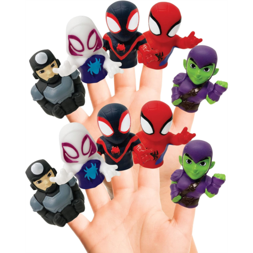 Ginsey Spidey & His Amazing Friends 10 Piece Finger Puppet Set - Party Favors, Educational, Bath Toys, Floating Pool Toys, Beach Toys, Finger Toys, Playtime