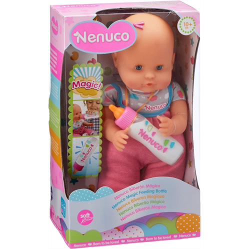 Nenuco Soft Baby Doll with Magic Bottle, Colorful Outfits, 14 Doll