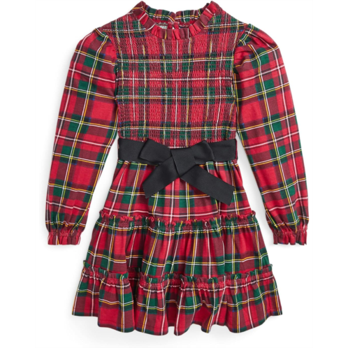 Polo Ralph Lauren Kids Plaid Smocked Cotton Jersey Dress (Toddler/Little Kid)