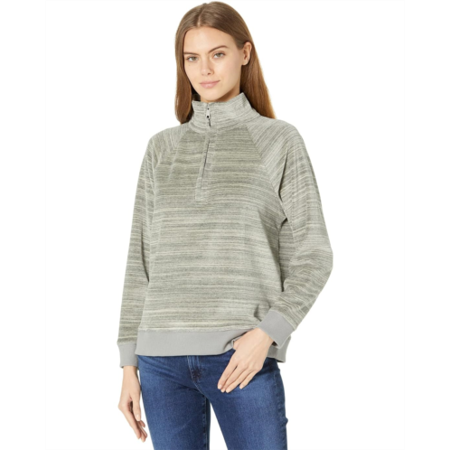 Madewell MWL Velour Space-Dyed Half-Zip Sweatshirt