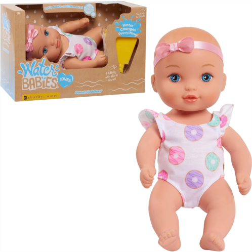 WaterBabies Doll Sweet Cuddlers, Donuts, Support a Partnership with charity: water, Water Filled Baby Doll, Kids Toys for Ages 3 Up by Just Play, 9 Inch