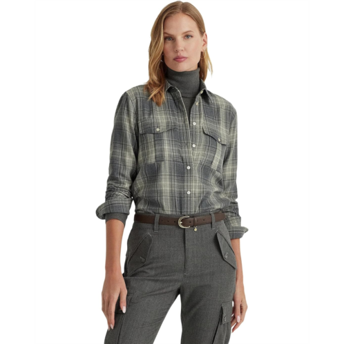 POLO RALPH LAUREN Womens Lauren Ralph Lauren Plaid Twill Shirt