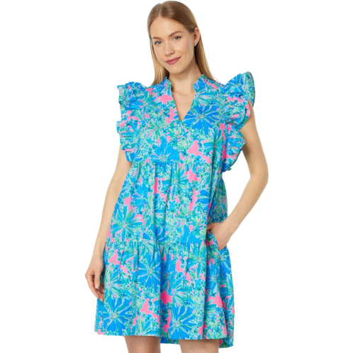 Lilly Pulitzer Aldena Ruffle Sleeve Cotton Dress