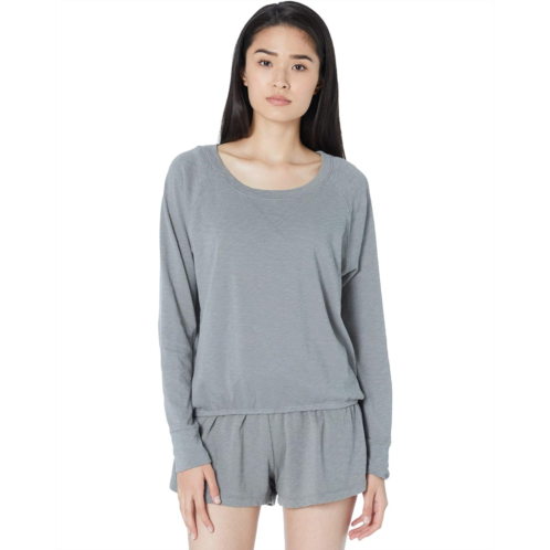 Bobi Los Angeles Sustainable Slub Terry Elastic Hem Long Sleeve Top