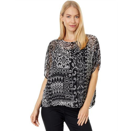 Womens Vince Camuto Extended Shoulder Crew Neck Blouse