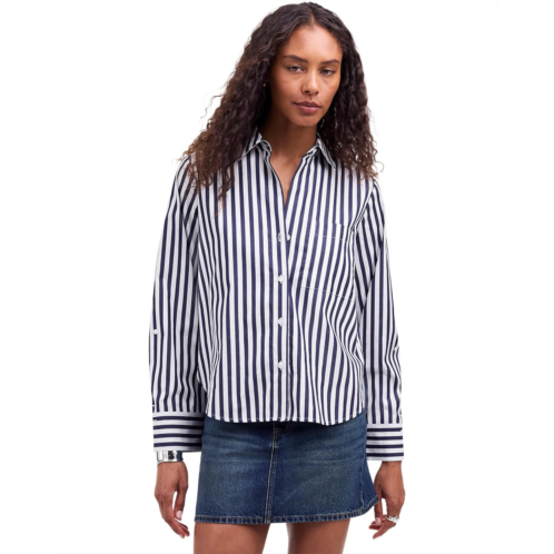 Womens Madewell Y-Neck Stripe
